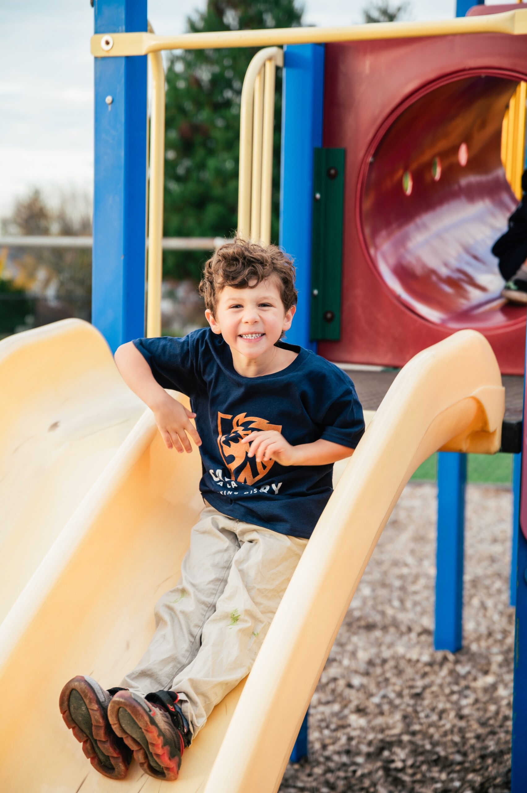 Boy on slide