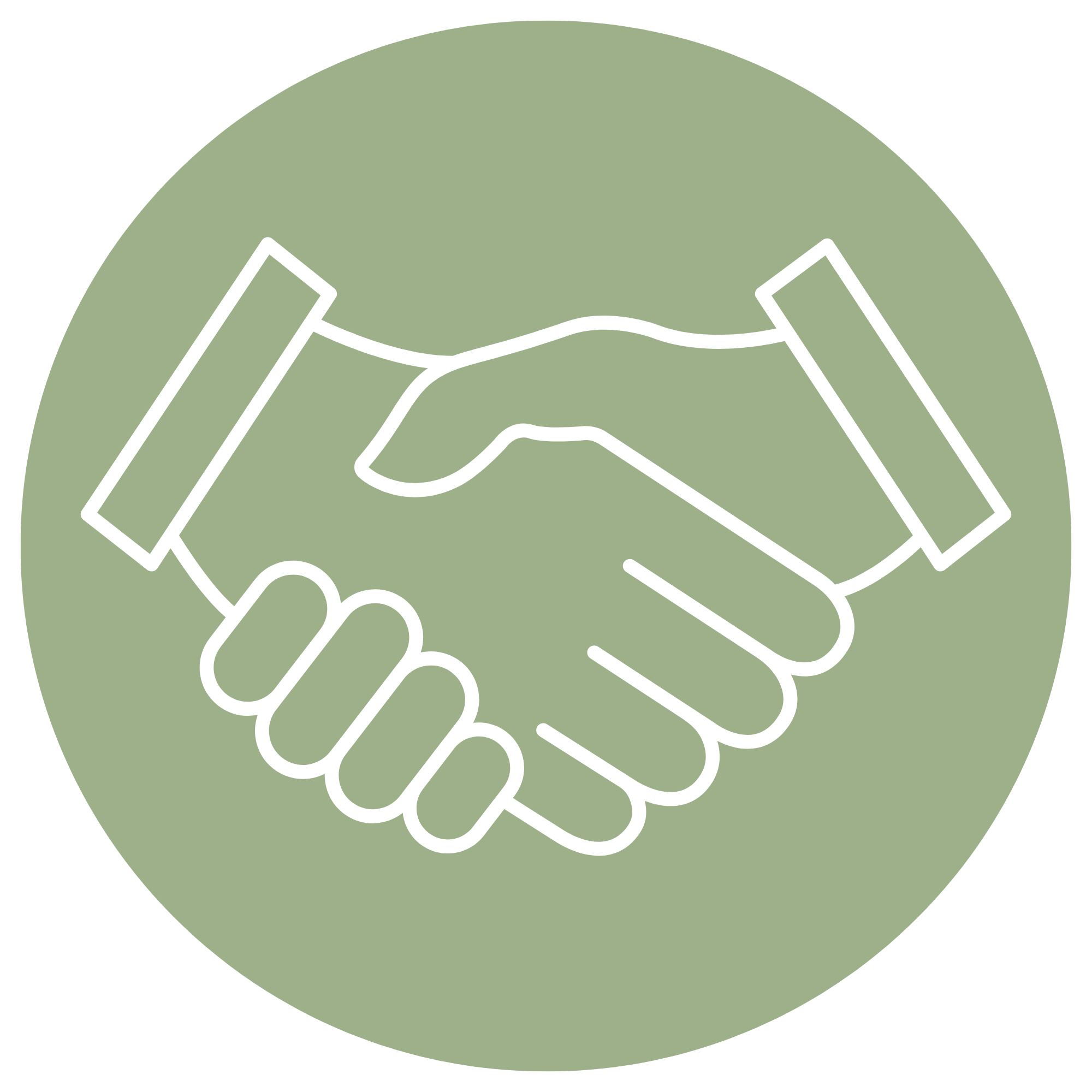 Handshake icon symbolizing support and partnership for Trellis Academy.