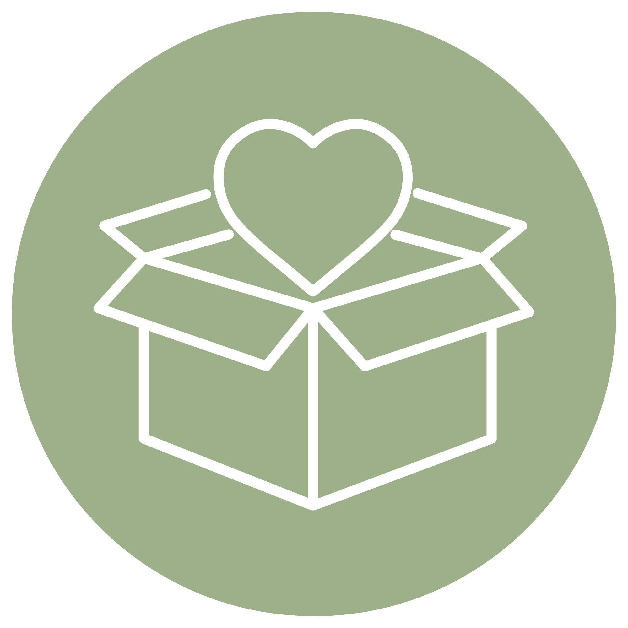 Open gift box with heart symbol on top