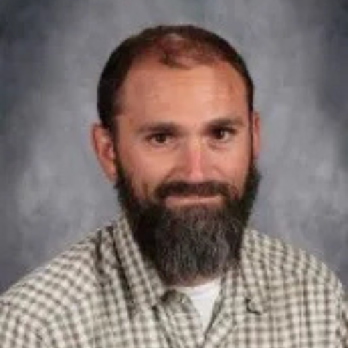 Jason Bolt, a man with a beard, at Philos Classical Christian School